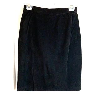 Black Suede Pencil Skirt